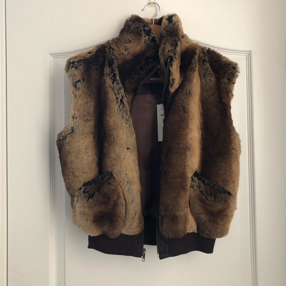 Faux Frenzi by Dena faux fur vest brown sz S